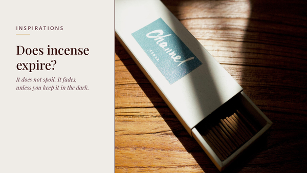 INCENZO blog header — Does incense expire and how to store it — Channel cedar and agarwood box in window light on oak