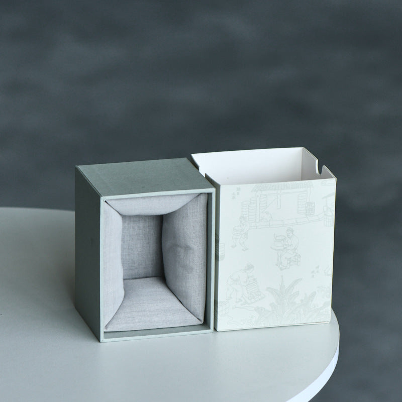 INCENZO WU incense vessel in moss ash Dehua porcelain close-up