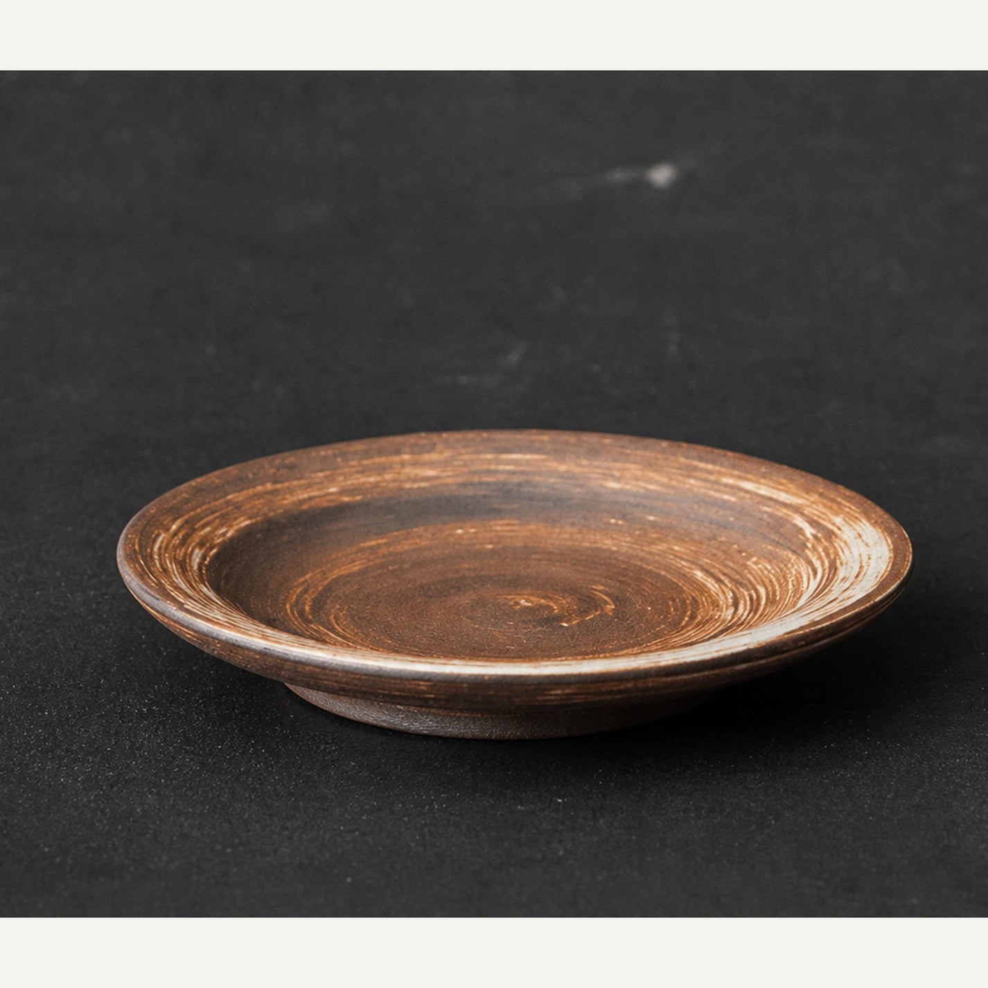 Coarse Stoneware Incense Saucer low side detail showing rim and layered glaze