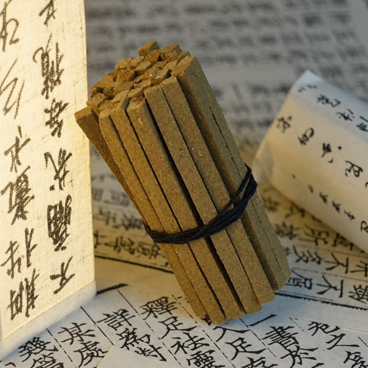 Highland Prayer Tibetan botanical incense bundle on calligraphy paper