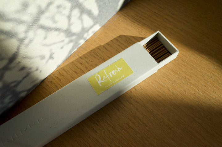 Refresh plum blossom incense for renewal and room reset ritual