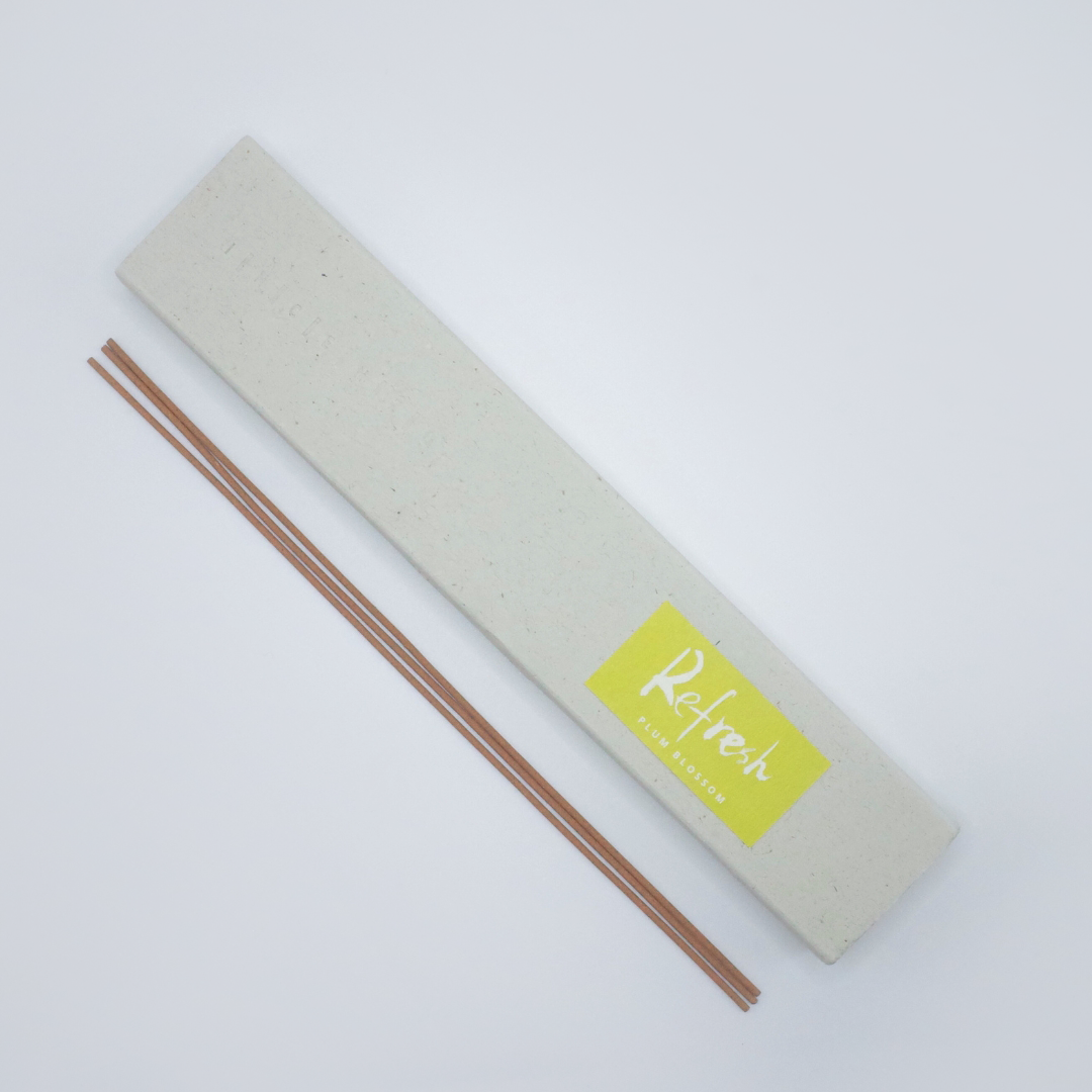 Refresh Plum Blossom incense box with two natural incense sticks